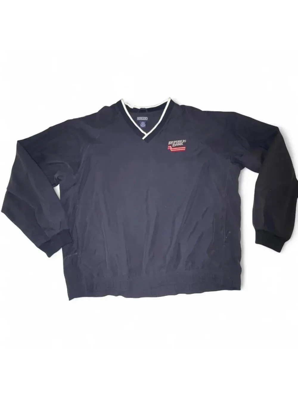 Men's 1990’s -Land’s End- Republic Bank Branded Pull Over, Size XL